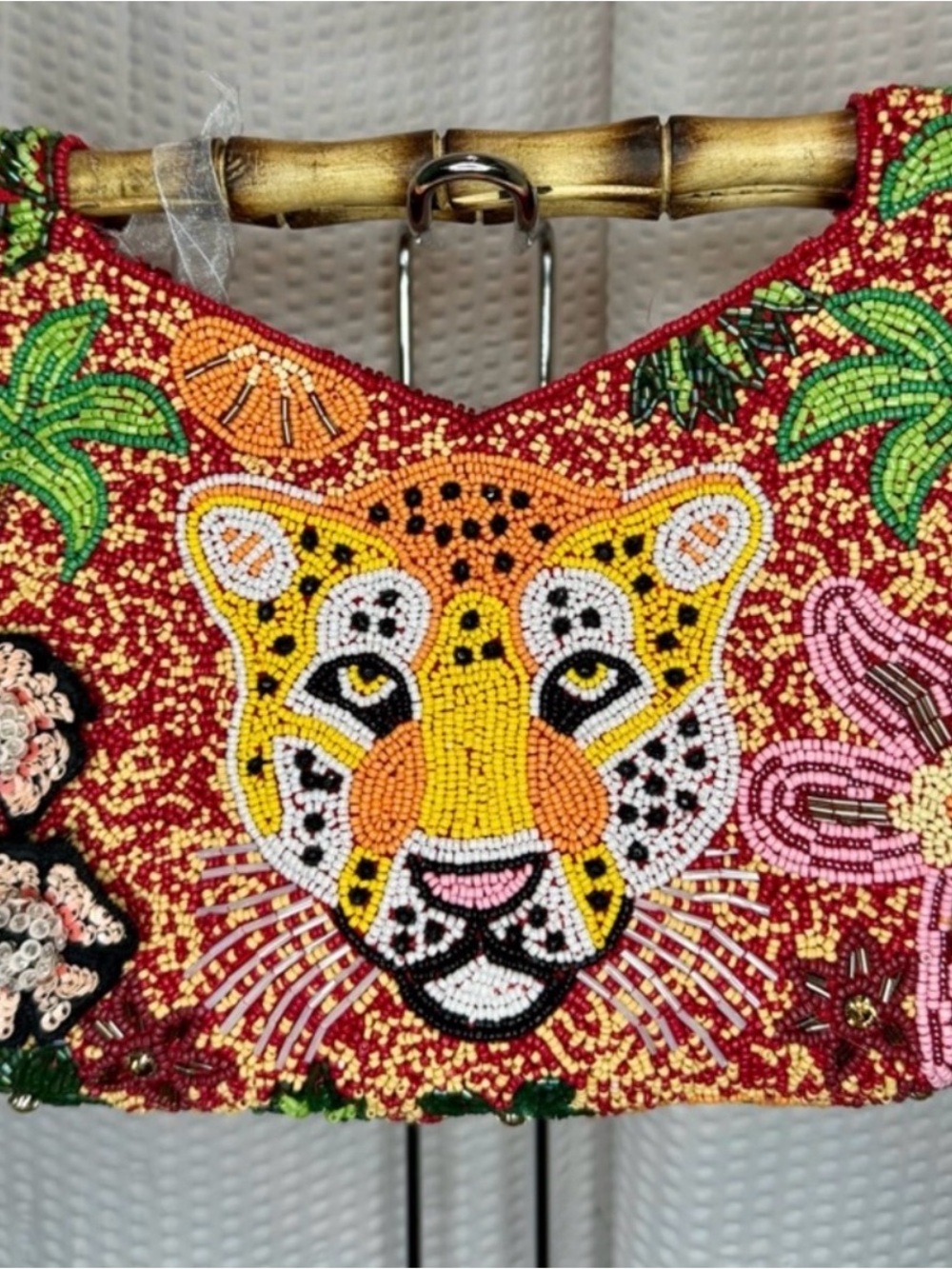 NWT Beaded Leopard bag